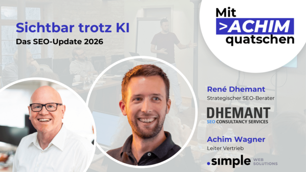 Startbild Video zu Mit Achim quatschen mit Rene Dhemant zum Thema Sichtbarkeit trotz KI