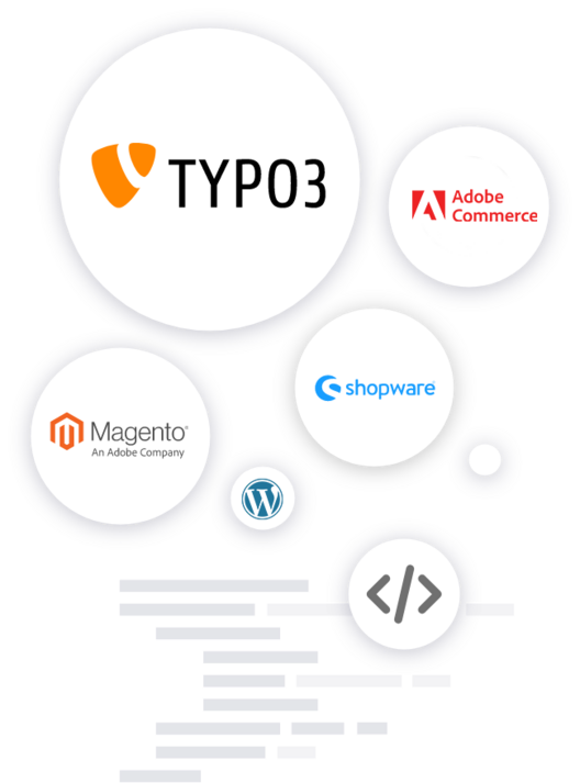 TYPO3, WordPress, Magento, Shopware, xt