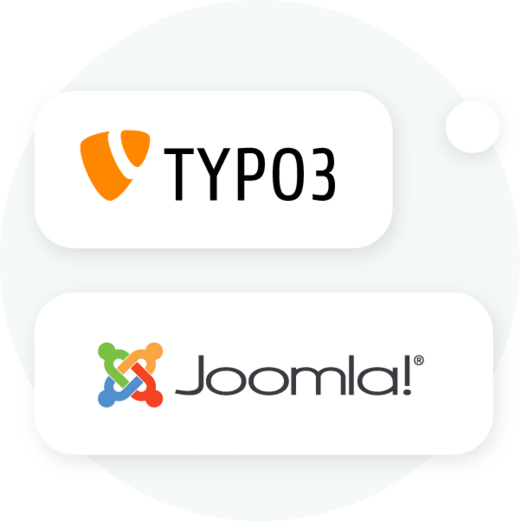 Grafik TYPO3 und Joomla Logos